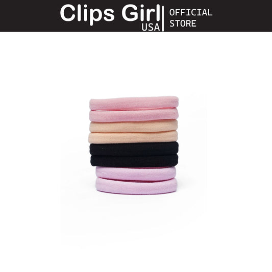 Soft Neutral Seamless Elastic Pony Teals (Set of 8)