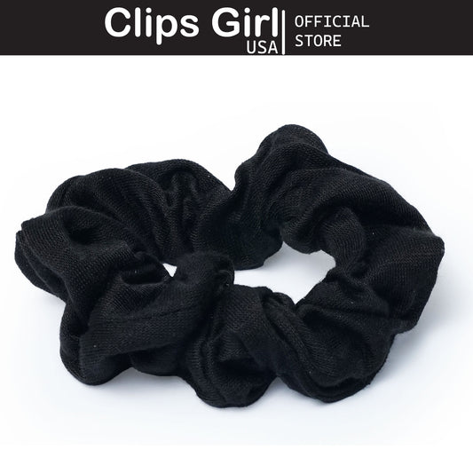 Black Textured Scrunchie