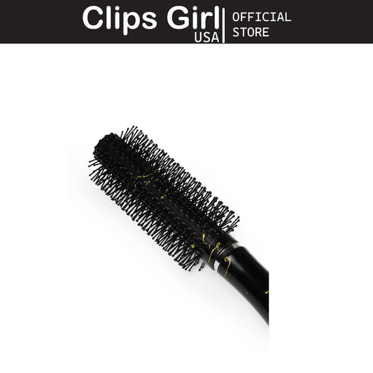 Black & Gold Marble Round Hair Brush