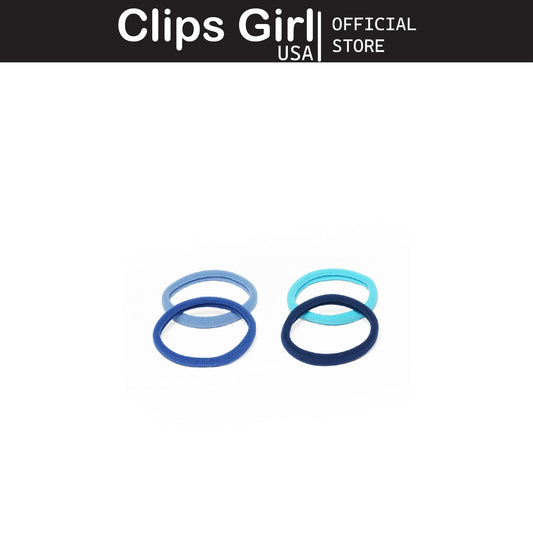 Blue Toned Seamless Elastic Pony Teals (Set of 8)