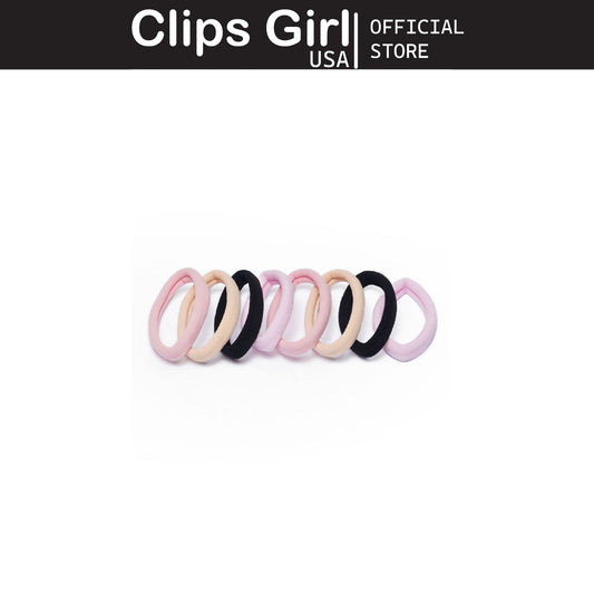 Soft Neutral Seamless Elastic Pony Teals (Set of 8)