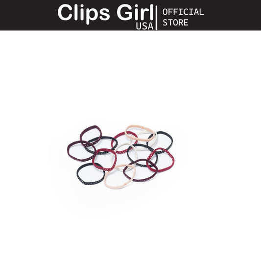 Dotted Seamless Elastic Pony Teals (Set of 5)