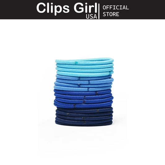 Blue Ombre Seamless Elastic Pony Teals (Set of 20)