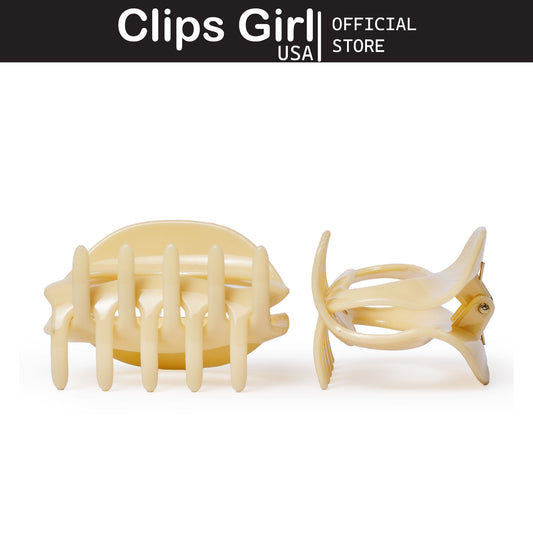 Cream Shell Jaw Clip Set
