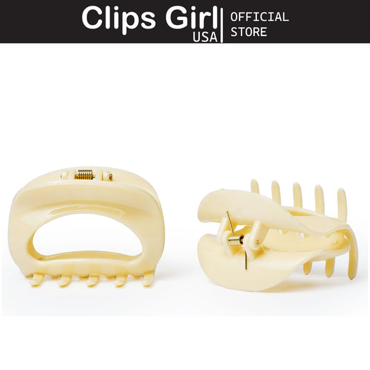 Cream Mini Jaw Clip Set
