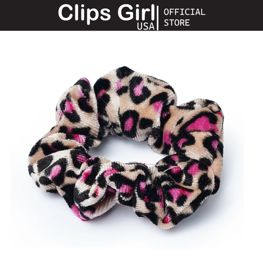 Leopard Print Velvet Scrunchie
