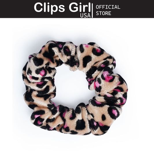 Leopard Print Velvet Scrunchie
