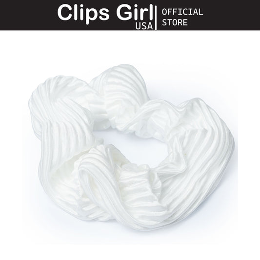 White Ribbed Scrunchie