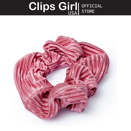Dusty Rose Pleated Scrunchie