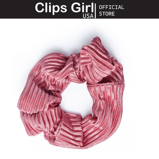 Dusty Rose Pleated Scrunchie