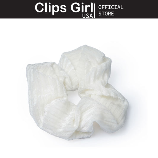 Cream Ribbed Scrunchie