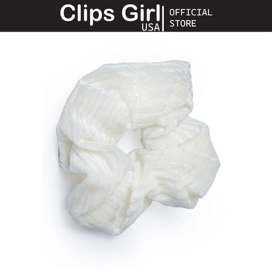 Cream Ribbed Scrunchie