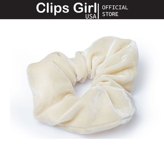 Ivory Velvet Scrunchie