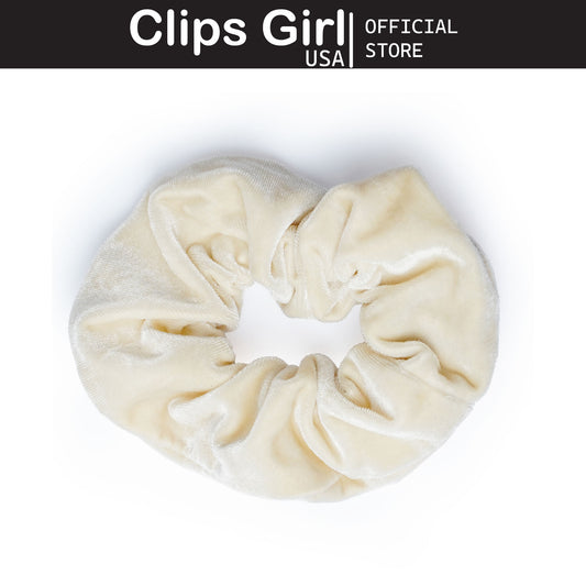 Ivory Velvet Scrunchie