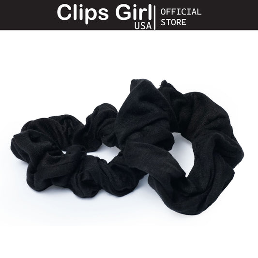 Black Textured Scrunchie