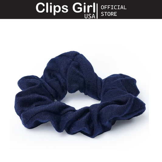 Navy Blue Textured Scrunchie