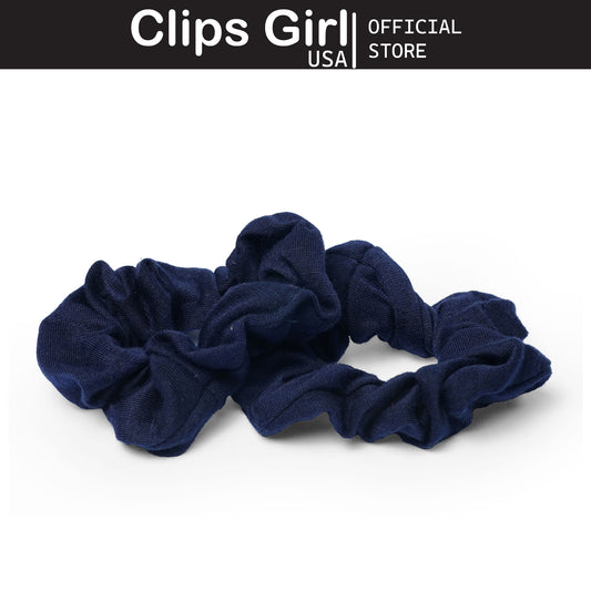 Navy Blue Textured Scrunchie