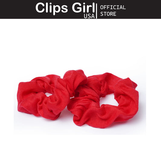Red Textured Scrunchie