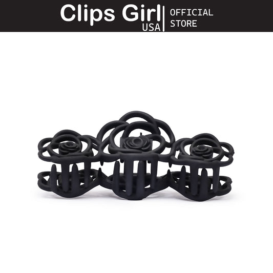 Onyx Rose Lattice Jaw Clip