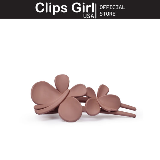 Taupe Floral Bloom Jaw Clip