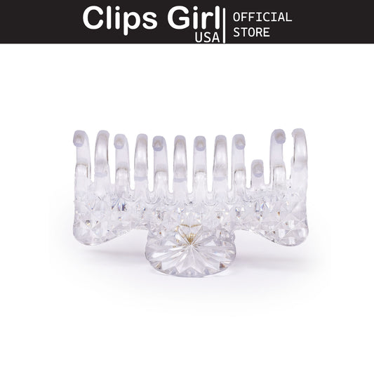 Diamond Facet Clear Jaw Clip