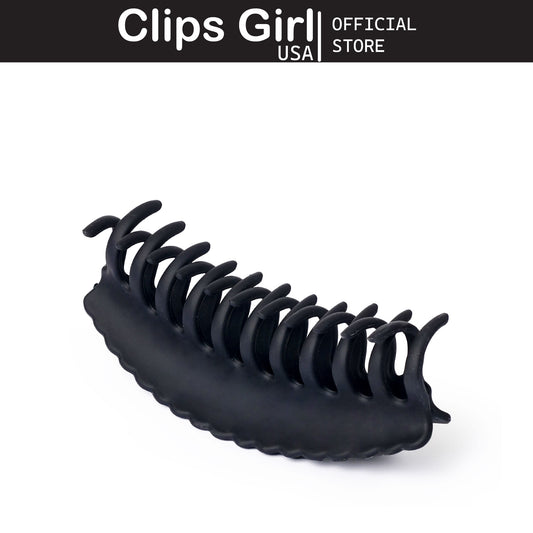 Matte Black Ribbed Jaw Clip