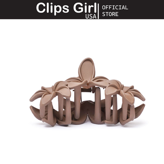 Taupe Floral Bloom Jaw Clip