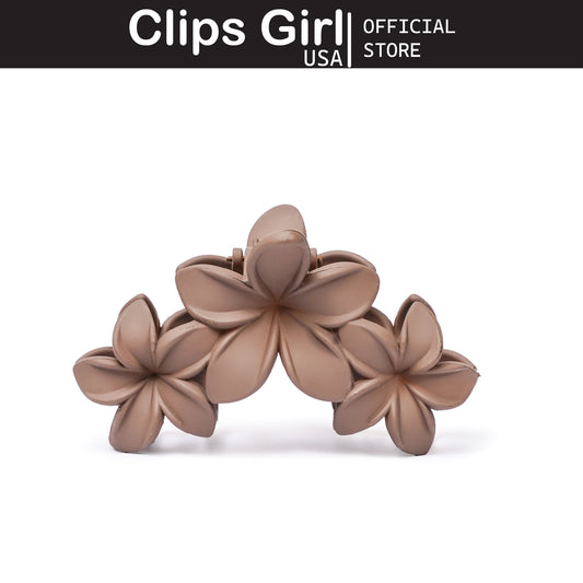 Taupe Floral Bloom Jaw Clip