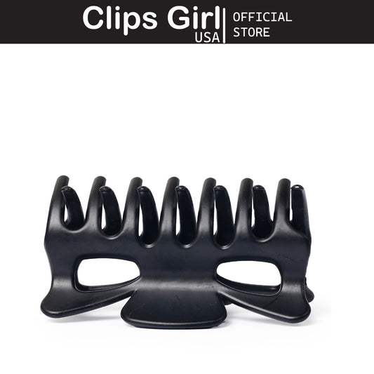 Glossy Black Ribbed Jaw Clip