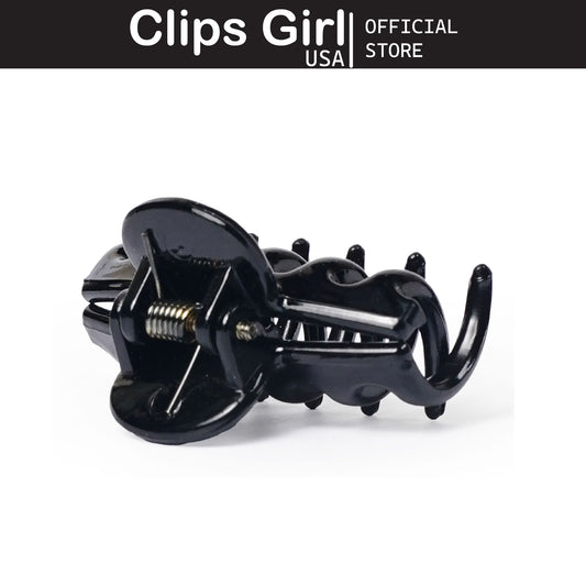 Glossy Black Oval Jaw Clip Set
