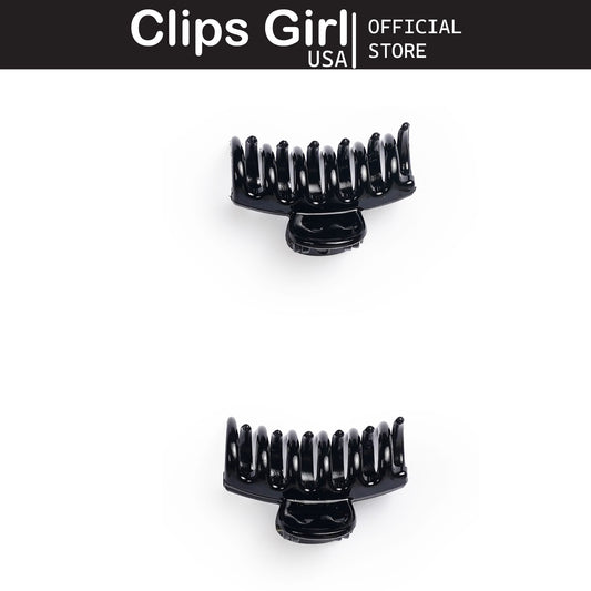 Glossy Black Oval Jaw Clip Set