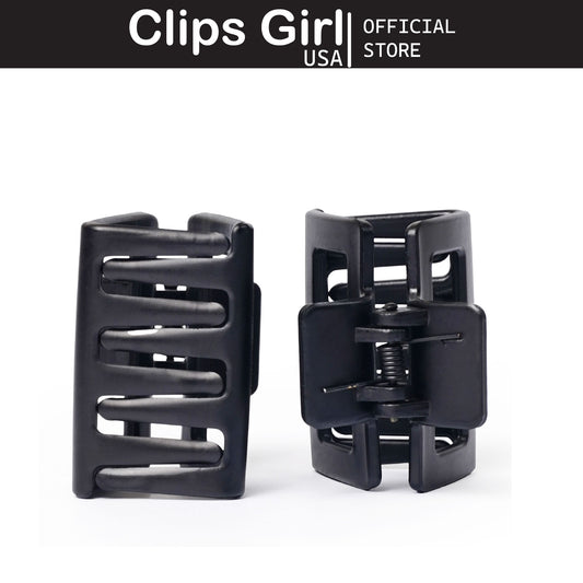 Matte Black Rectangular Jaw Clip Set