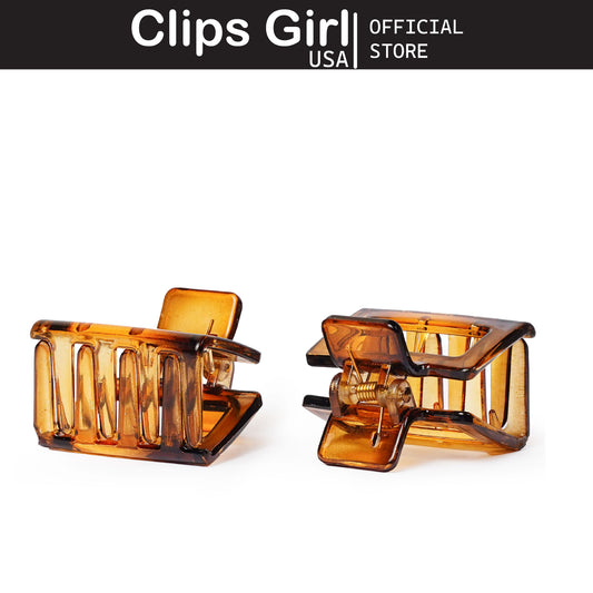Amber Rectangular Jaw Clip Set