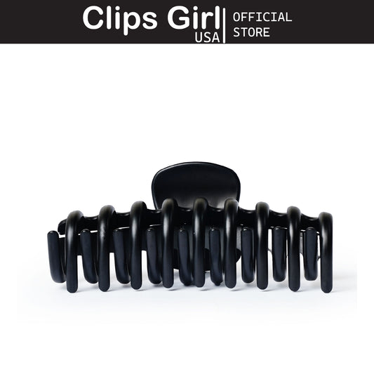 Glossy Black Spiral Coil Jaw Clip