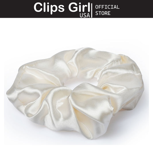 Ivory Satin Scrunchie