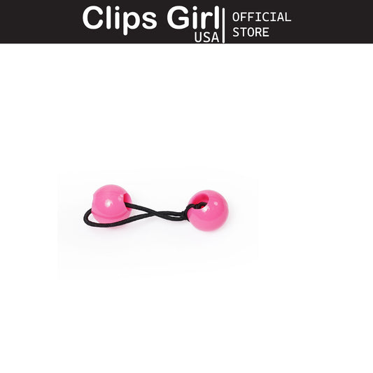 "Mother Daughter" Pink Twin Bead Ponytail Holders (10pcs)