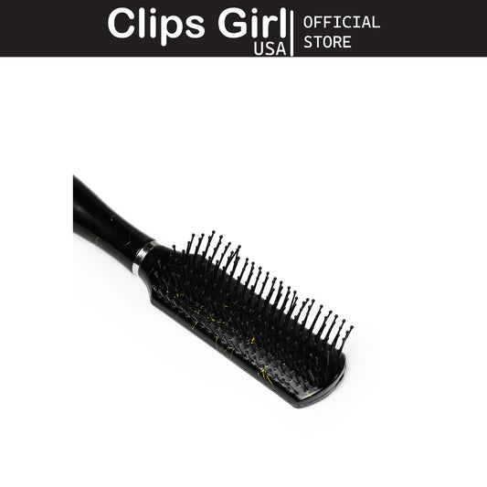 Black & Gold Marble Narrow Cushion Hair Brush