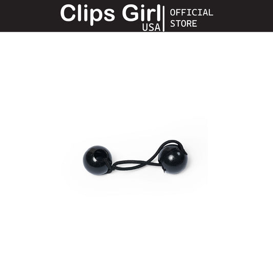 "Mother Daughter" Pink & Black Twin Bead Ponytail Holders (10pcs)