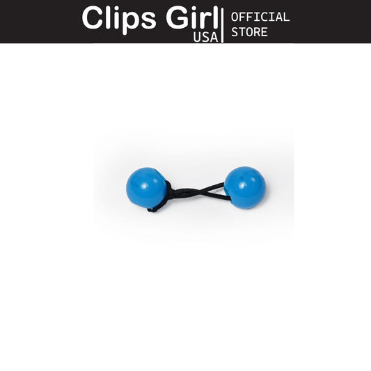 "Mother Daughter" Black & Blue Twin Bead Ponytail Holders (10pcs)