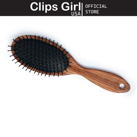Wooden Oval Cushion Hair Brush