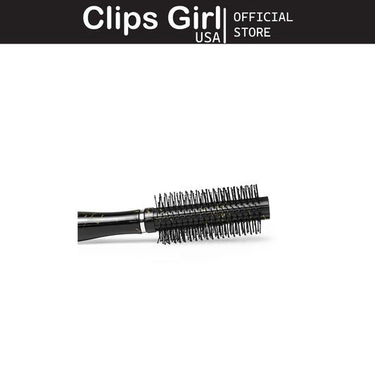 Black & Gold Marble Round Hair Brush