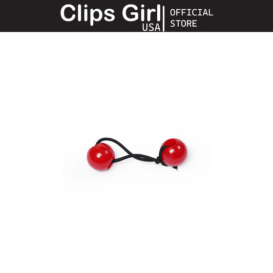 "Mother Daughter" Red & Black Twin Bead Ponytail Holders (10pcs)